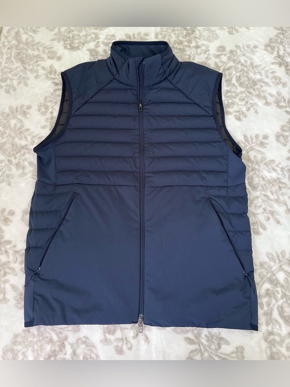 Lululemon Men's Navy Down For It All Vest Full Zip